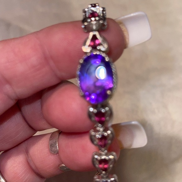 Midnight Fuscia Bracelet and Pendant 22”Chain - Picture 5 of 11